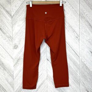 Lululemon Align Crop Pants Leggings Size 8 Cayenne Burnt Orange 21" Inseam